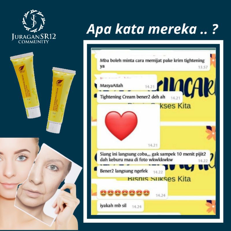 WHITENING TERBAIK!! PENCERAH WAJAH / PENGENCANG ANTI KERUT WAJAH / HERBAL TIGHTENING CREAM SR12