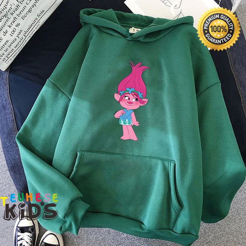 jaket sweater hoodie anak Dreamworks Trolls Poppy bahan jaket anak premium