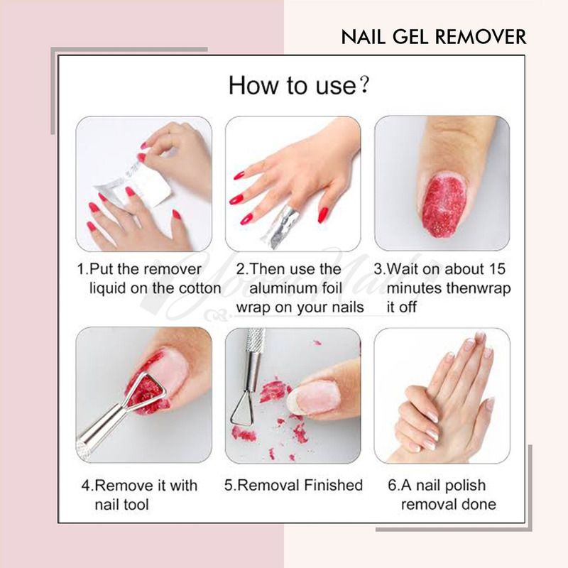 Nail gel remover pembersih kutek gel aceton nail art soak off nails