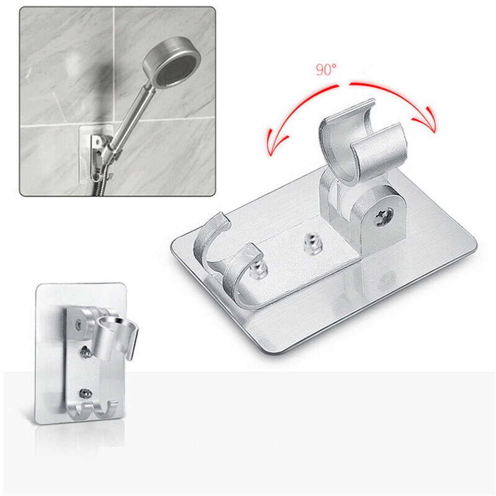 【COD Tangding】Universal Aluminum Shower Bracket Head Holder Chrome Bathroom Wall Mount Adjustable Bracket Stand