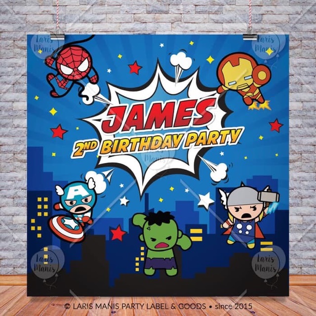 Backdrop / Banner / Spanduk Ulang Tahun The Avengers Superhero