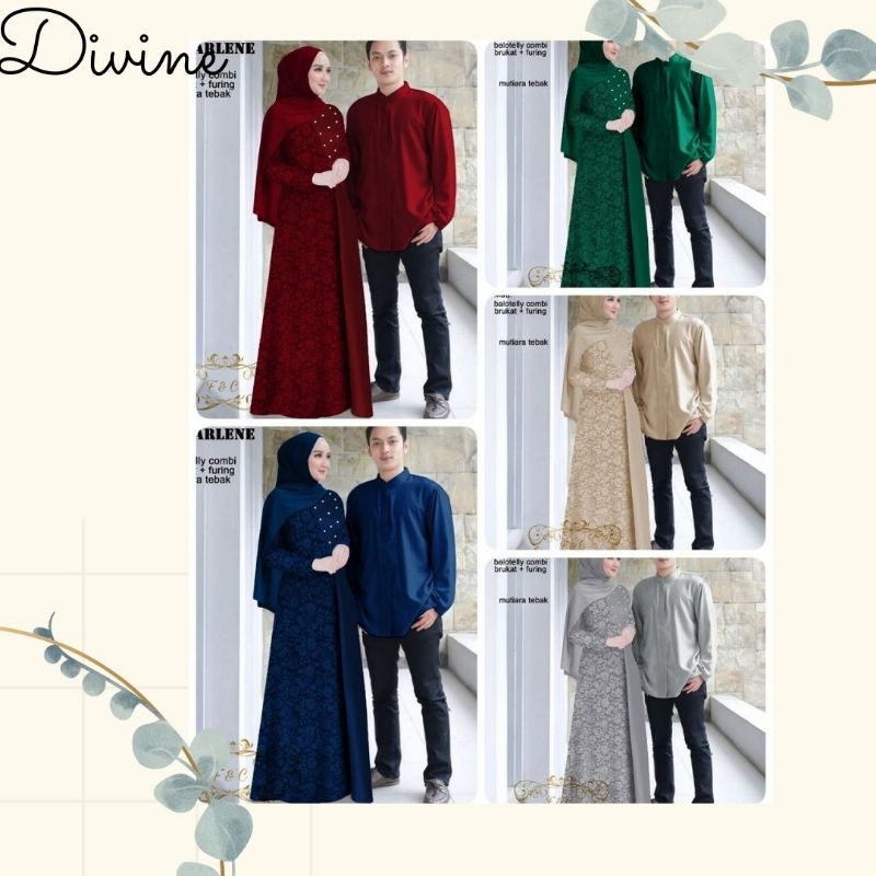 Baju couple Gamis Couple darlene 4 wrn baju pasangan kondangan brokat