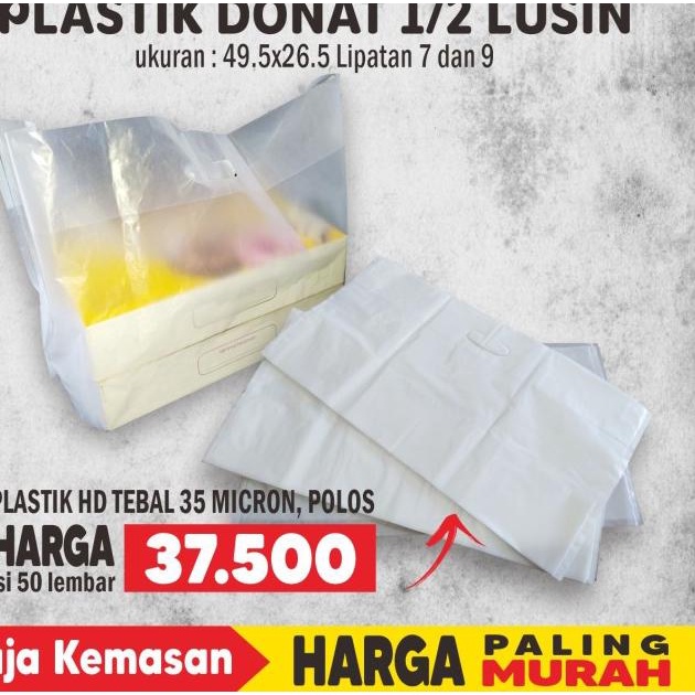 

PLASTIK POLOS BOX DONAT 1/2 LUSIN, KANTONG DONAT, KRESEK DONAT