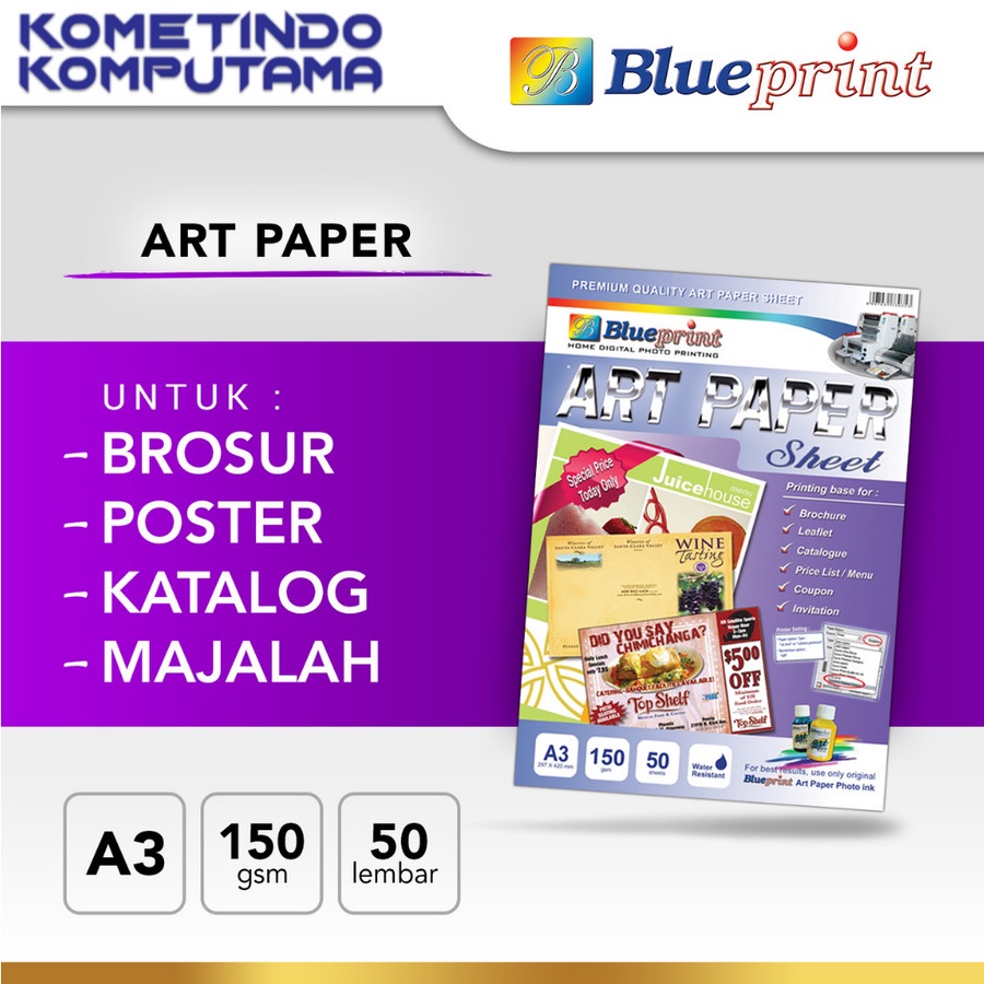 AP-A3150 Kertas Art Paper A3 BLUEPRINT