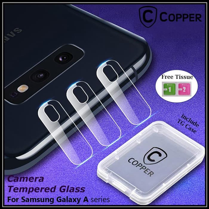 Samsung A12 - COPPER Tempered Glass Kamera