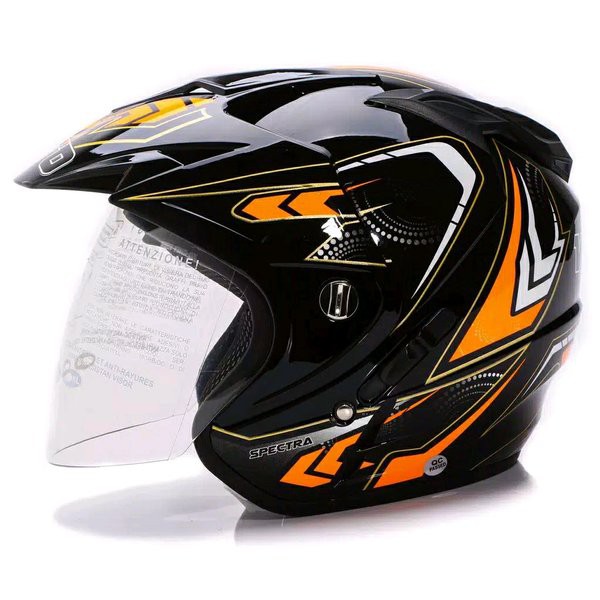 Turun Harga   Helm Dewasa Helm WTO Helmet Motor Double Visor  Hitam Helm Cross SNI Helm Racing