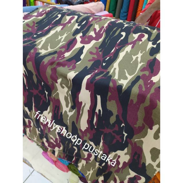 Kain Bahan Celana loreng Doreng /bahan loreng doreng TNI (hrg per 0.5 m)