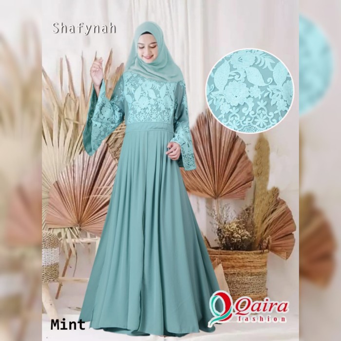 PREMIUM GAMIS PESTA MUSLIM SHAFYNAH MUSTARD GAMIS ORIGINAL - MUSTARD