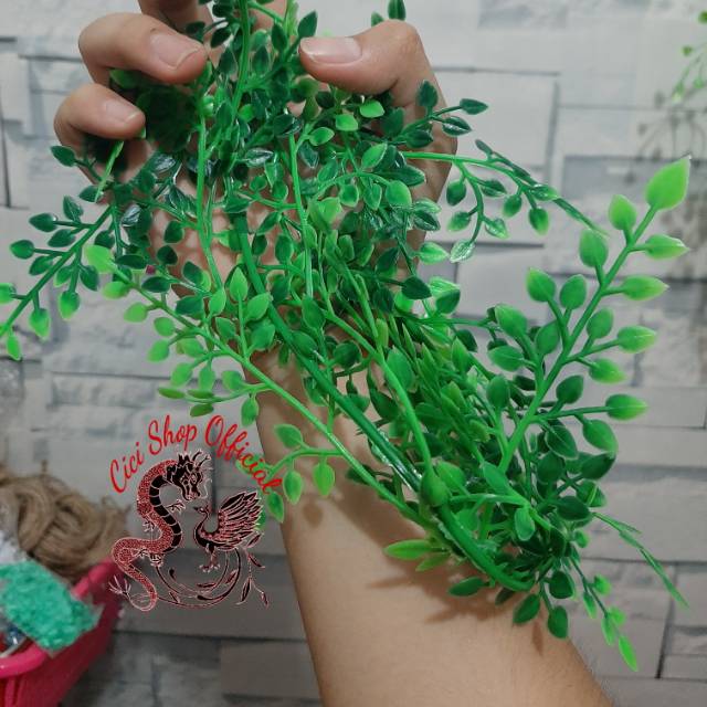 1renceng daun pakis plastik/daun saga /daun rambat artifisial/daun rambat hijau