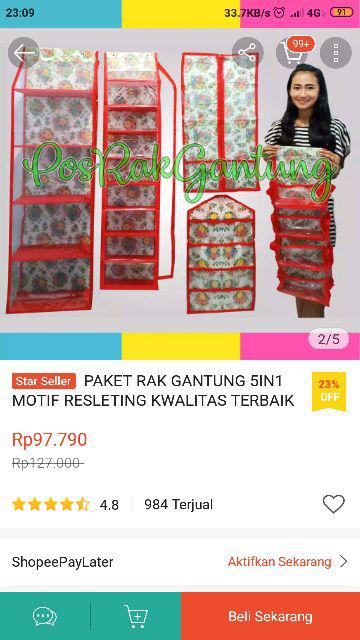 Cod Jnt Promo Murah Rak Gantung 5in1 Motif Resleting Kwalitas Terbaik