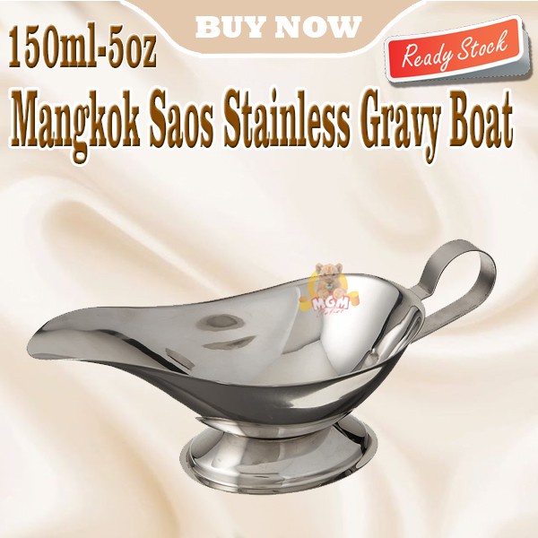 Gravy Boat 5oz Tempat saos steak stainless mangkok perahu 150ml