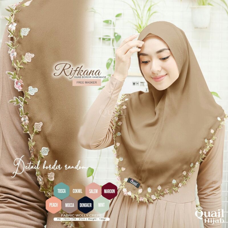 HIJAB BORDIR QUAIL ORI RIFKANA