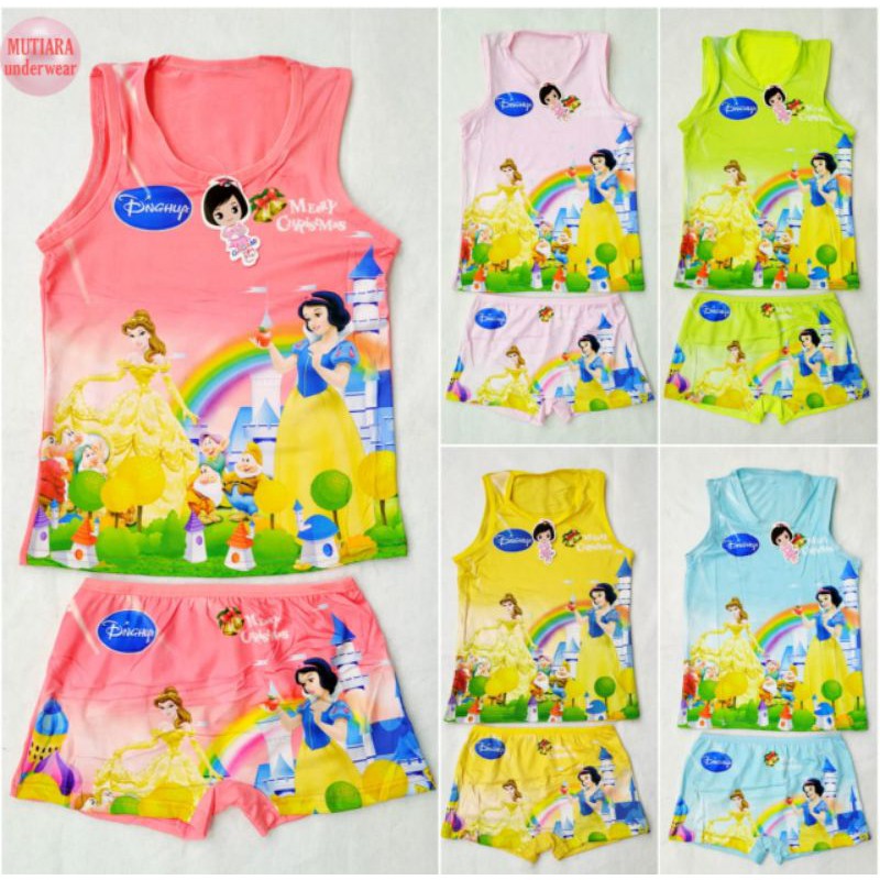 GGM - STELAN SINGLET ANAK PEREMPUAN / 1PCS SINGLET &amp; 1PCS BOXER ANAK PEREMPUAN