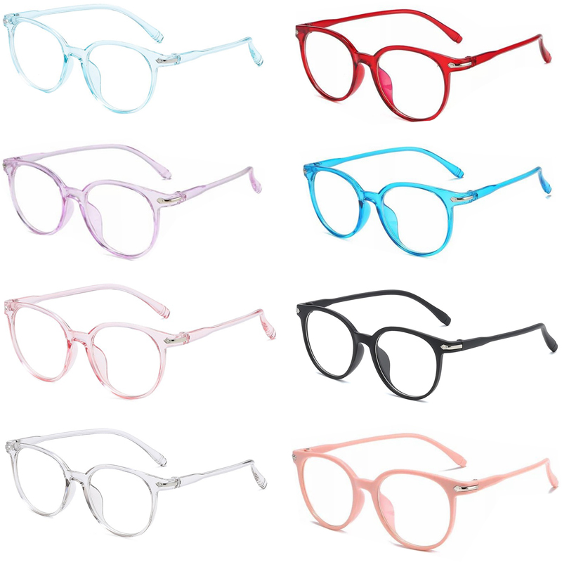 Kacamata Bingkai Emas Lensa Bening Bentuk Bulat Untuk Pria Dan Wanita