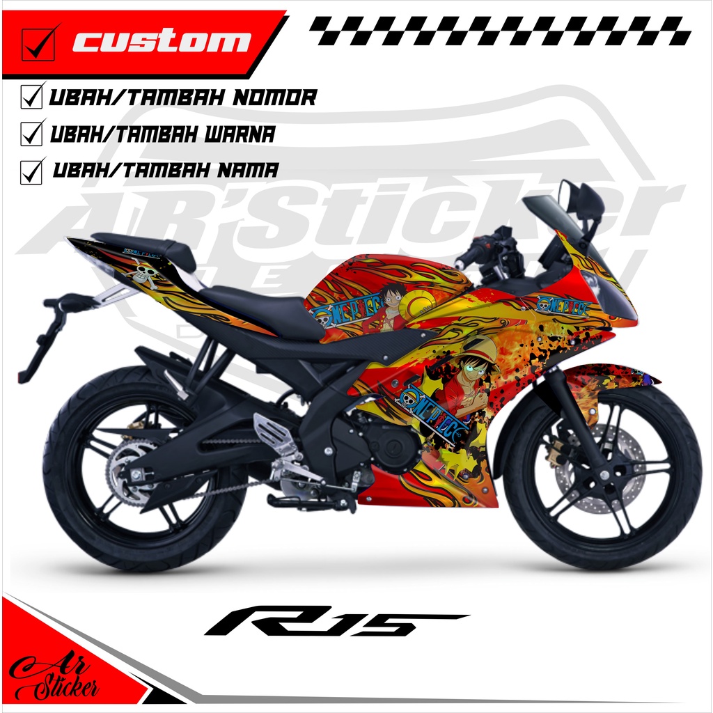 Decal Sticker Full Body Yamaha R15 V1&V2 Hologram Pelangi, Chrome - Decal stiker Motor R15 V1&V2 - D