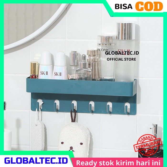 Rak Dinding Gantung Tempel Minimalis Murah Hook Serbaguna Organizer Tempat Sabun Kamar Mandi Make Up