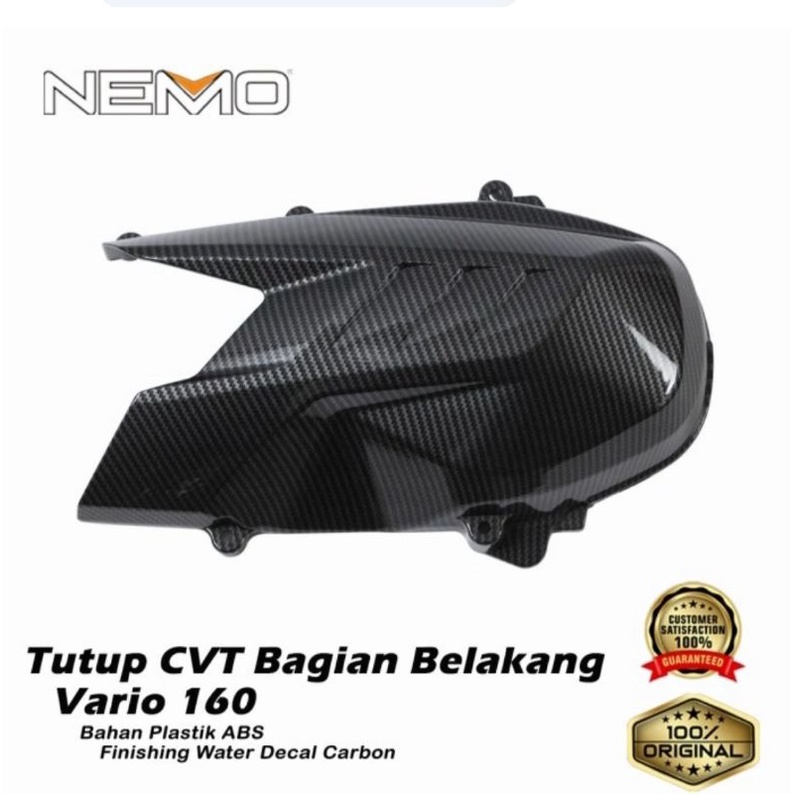 COVER TUTUP CVT CARBON NEMO ORIGINAL HONDA VARIO 160 NEW