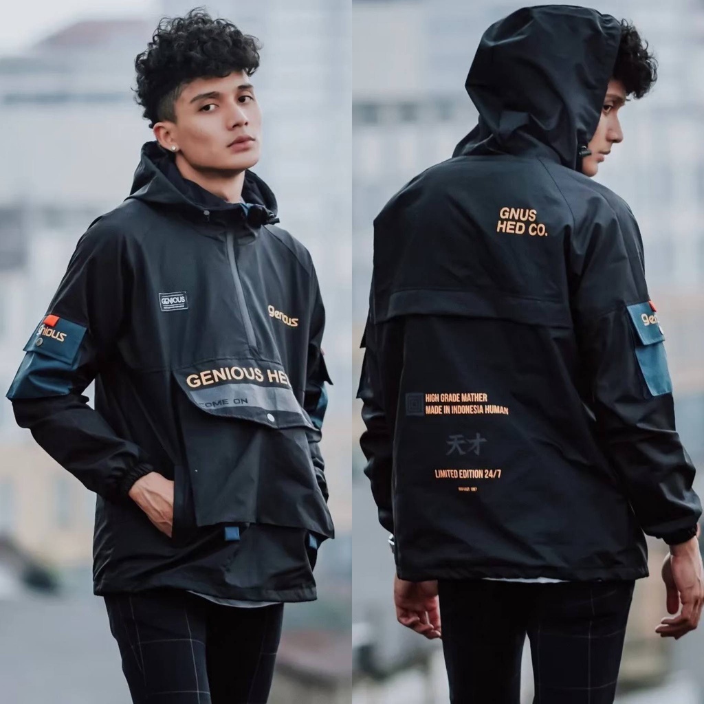 JAKET PRIA-JAKET CAGOULE GENIOUS-JAKET PARASUT PRIA - JAKET WATERPROOF - JAKET PRIA MURAH - JAKET COWOK - JAKET DISTRO PRIA