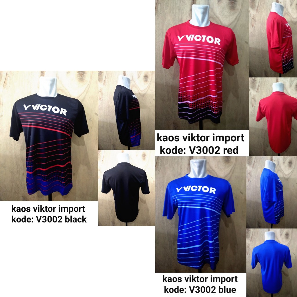 Ori  Baju badminton Victor 3002 kaos badminton import kaos victor malaysia  Limited