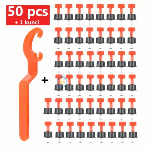 [COD] 50 PCS Alat Perata Pasang Keramik Tipe Putar Pin Bisa Dibuka Dipakai Ulang - Spacer Keramik Granit - Solid Tile Leveling Set - Alat Bantu Meratakan Pemasangan Keramik