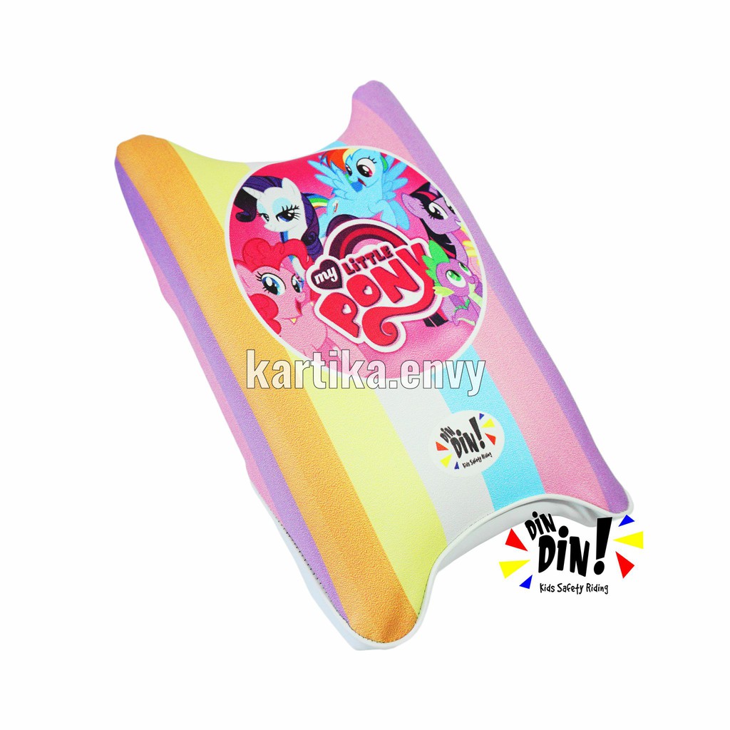 Dindin Kids Sadel Jok Motor Portabel Kursi Boncengan Depan Untuk Anak Motif Little Pony Print