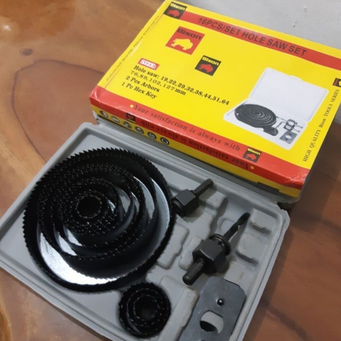Holesaw Kit 16 Pcs Mata Bor Pelubang Kayu