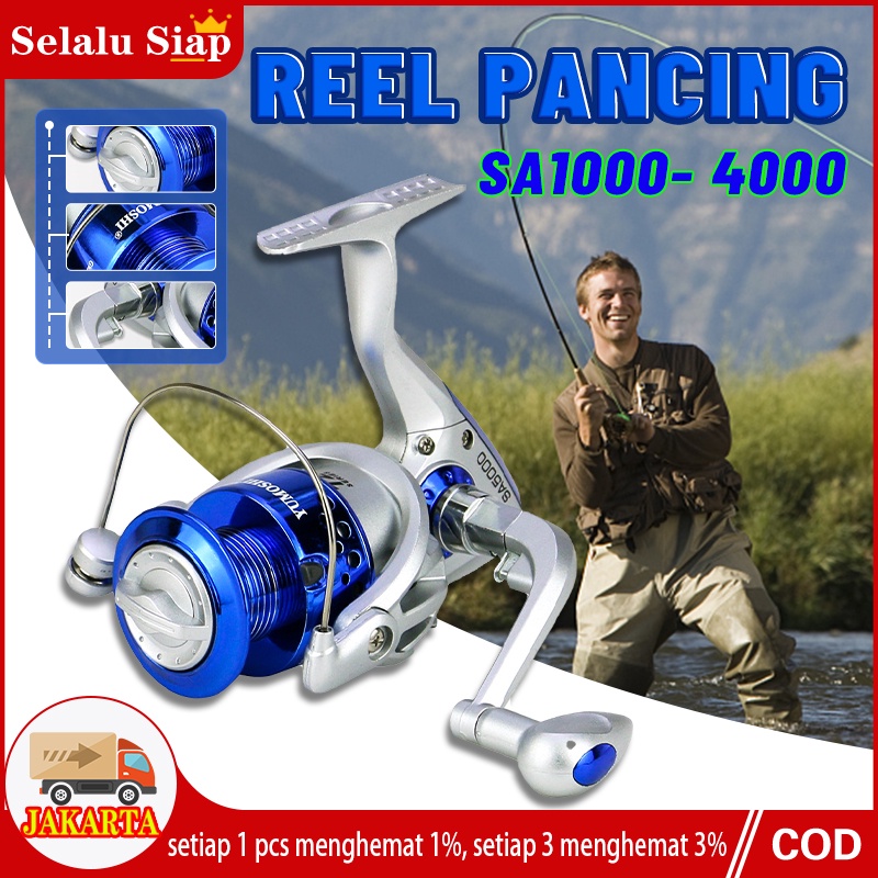 Reel Pancing YUMOSHI SA1000 SA2000 SA3000 SA4000 SA5000 SA6000 SA7000 12 Ball Bearing Spining Fishing Reel 5.5:1 Gear Ratio Gulungan Penggulung