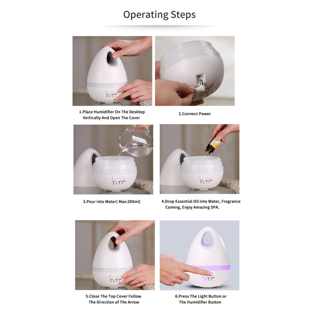 Egg Humidifier with LED Light 200ml