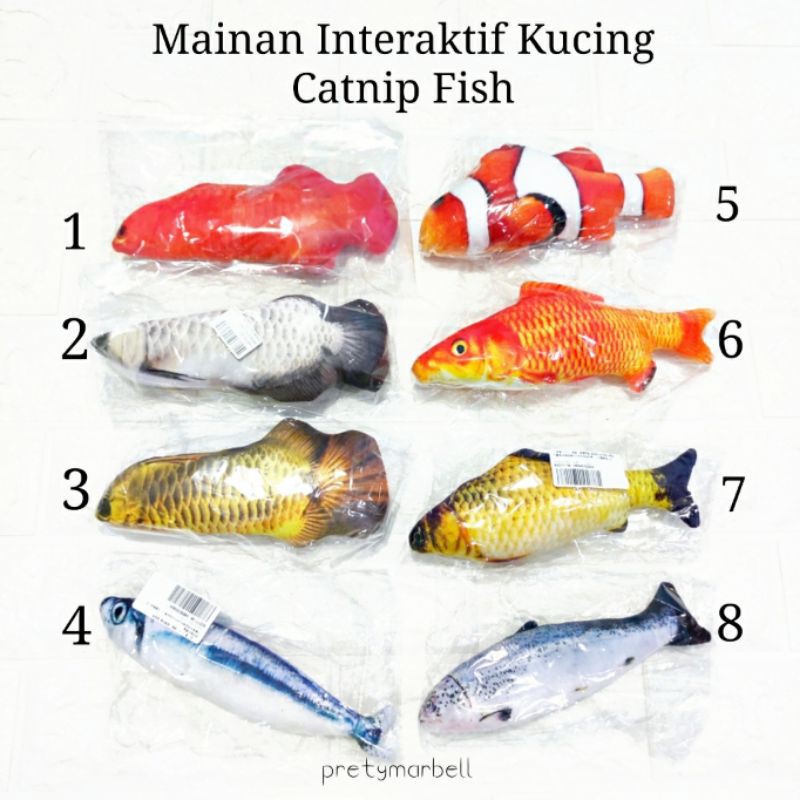 Mainan Kucing Catnip Fish Bentuk Ikan / Mainan Interaktif Kucing