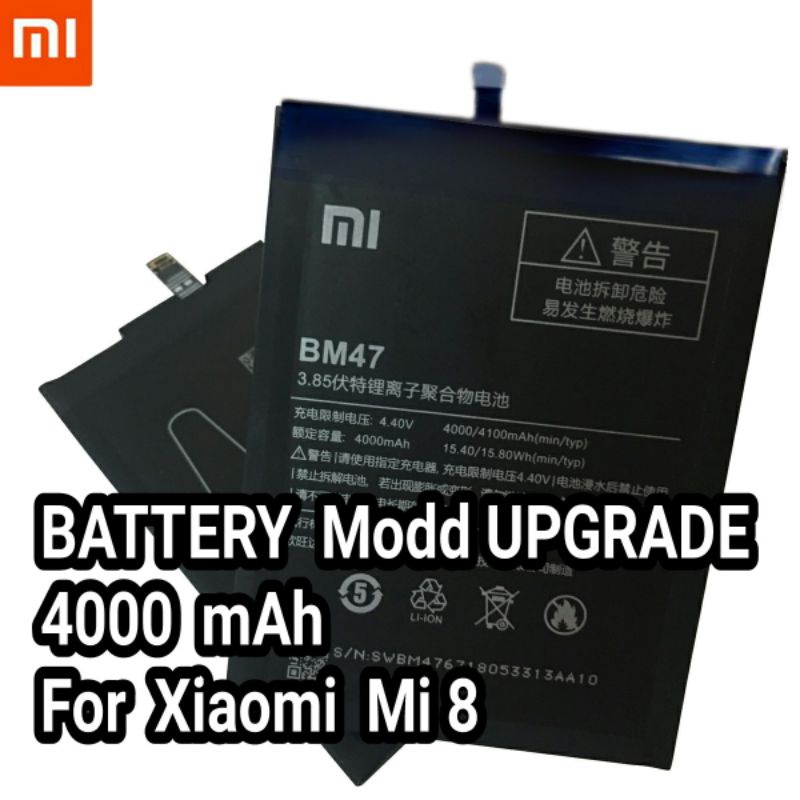 Batre Xiaomi Mi 8 Battery / Baterai Mi8 4100 mAh Model BM47 Jadi BM3E batre mod Mi 8