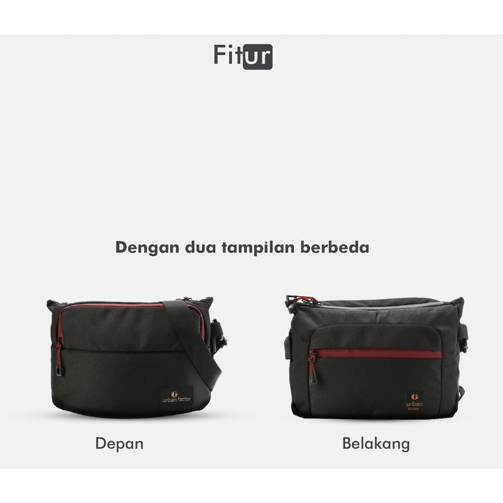 TILTON BLACK |ManNeedMe x URBAN| Tas Selempang Pria Tas Pinggang Waist Bag ORIGINAL