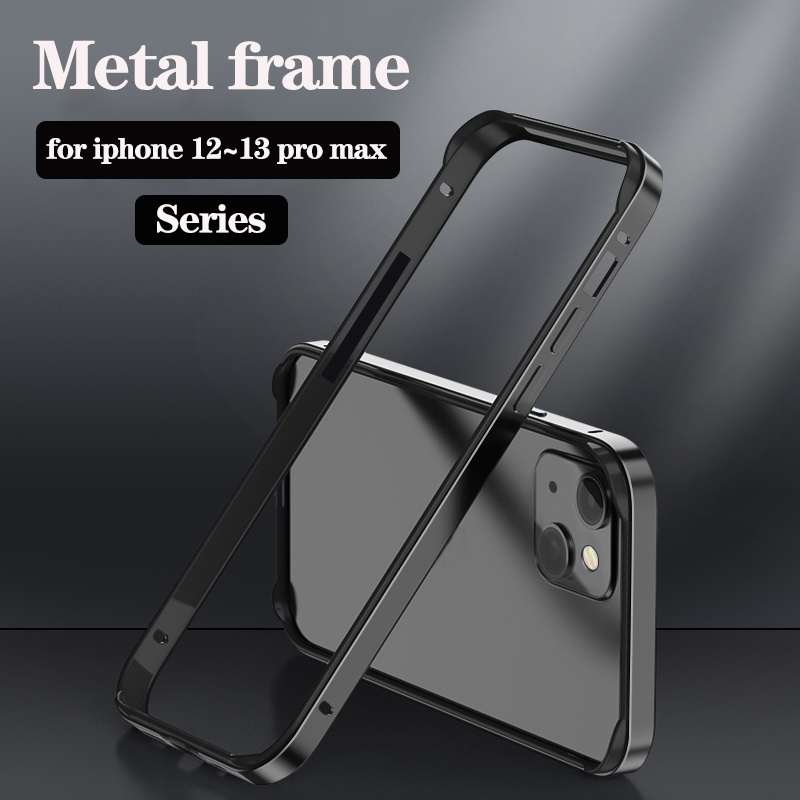 Bumper case Bahan Metal Shockproof Untuk iPhone 12 13 pro max mini iPhone 12 13