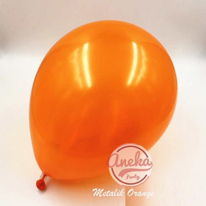 Balon metalik Orange / Balon latex / Balon Metalik 12 inch / Balon Warna Orange metalic