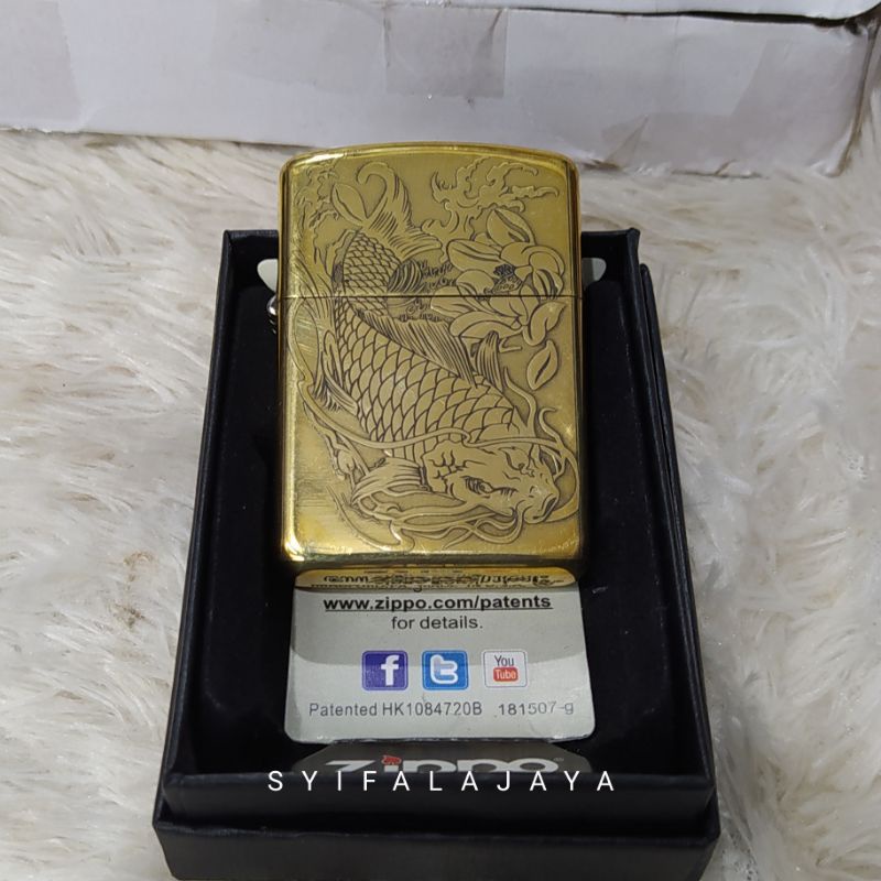 zippo premium armor motif ikan koi (grade ori )