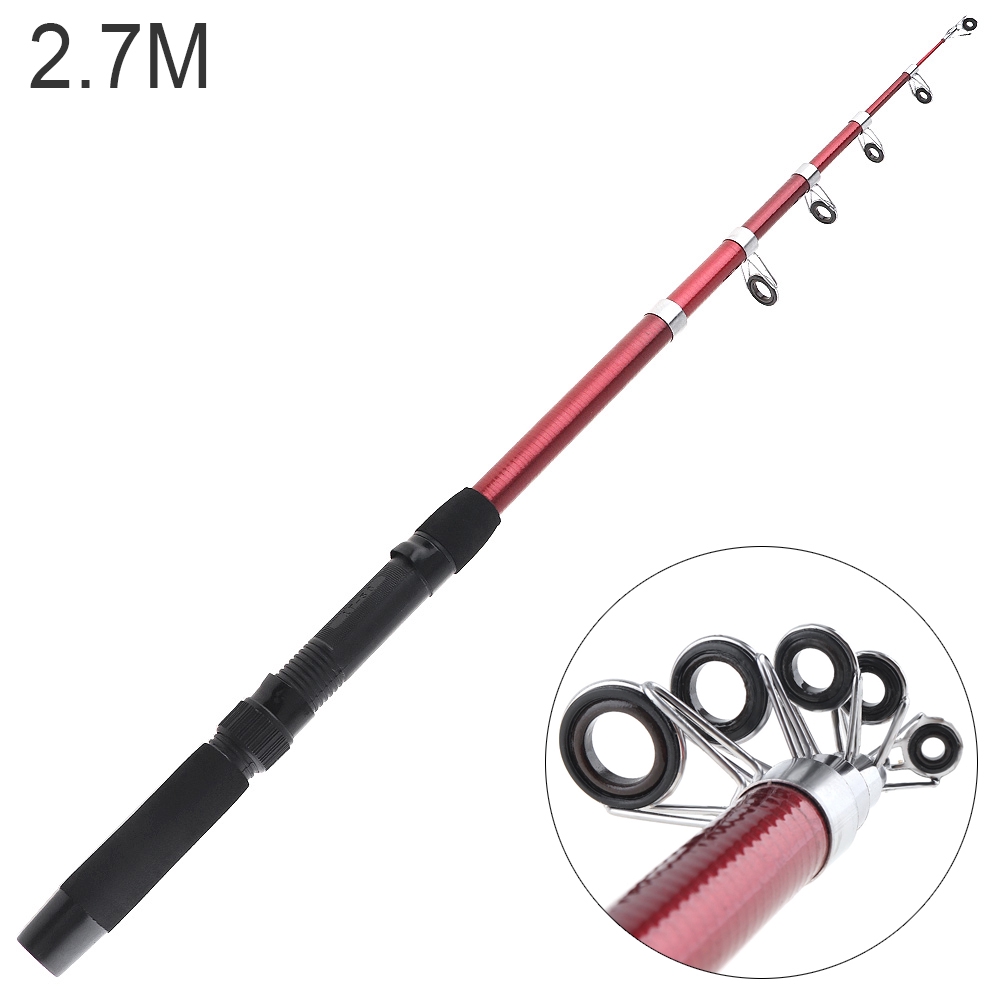 2.7m Glass Fiber Telescopic Fishing Rod Travel Sea Rock Rods