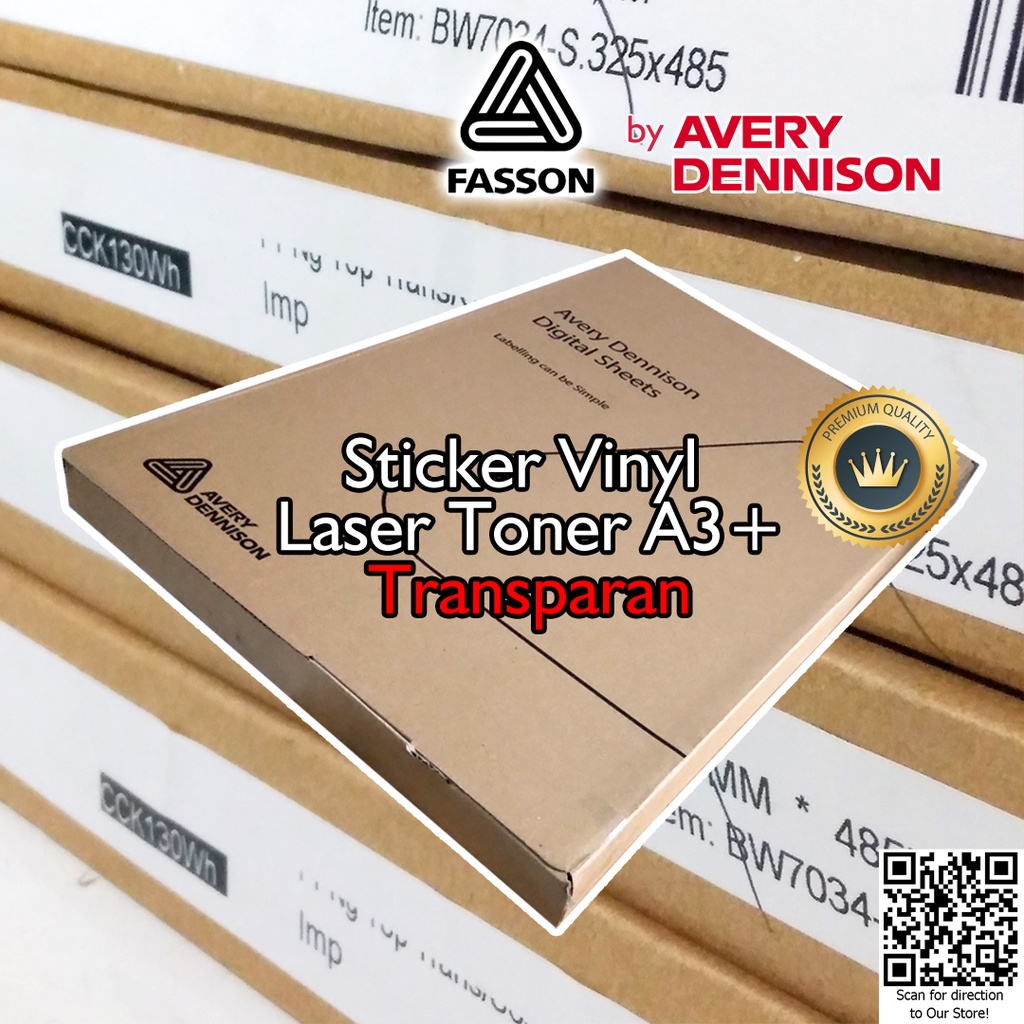 FASSON Avery USA - Sticker Vinyl Laser Digital Print A3+ Stiker anti air tidak mudah sobek - Ecer 25