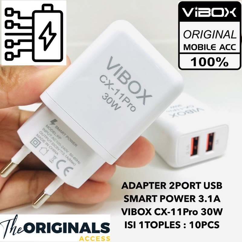 PERTOPLES BATOK CHARGER 2USB VIBOX CX11PRO 30W 3.1A SMART POWER CX11 Pro