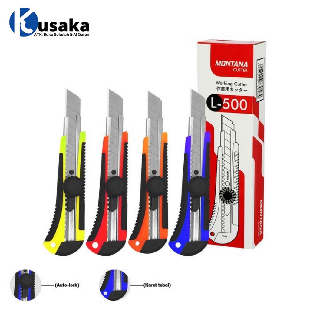 

Cutter Besar L500 Pisau Pemotong Autolock dengan Rubber Grip
