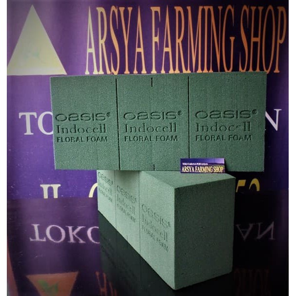 Jual Oasis Indocell Floral Foam / Busa Hijau Basah / Gabus Bunga Hidup Diskon