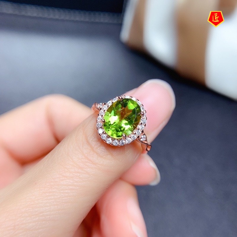 [Ready Stock]Fashion Simple Natural Peridot Ring