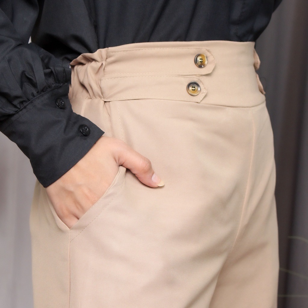 AFI - EC - Celana Kulot Highwaist Double Button (KANCING 4)