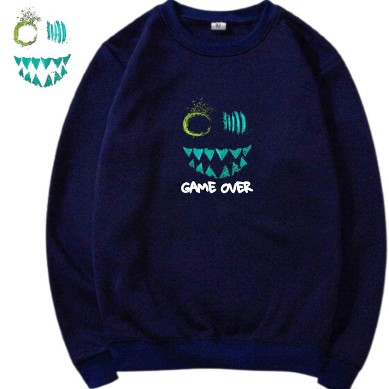 SWEATER CREWNECK GAME OVER OVERSIZE PRIA Jumbo M-3XL Crewneck Basic