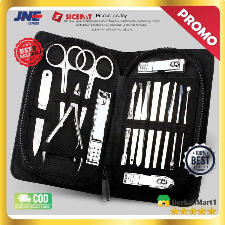 DIOLAN Set Perlengkapan Manicure Pedicure 15 PCS - ATE-3061