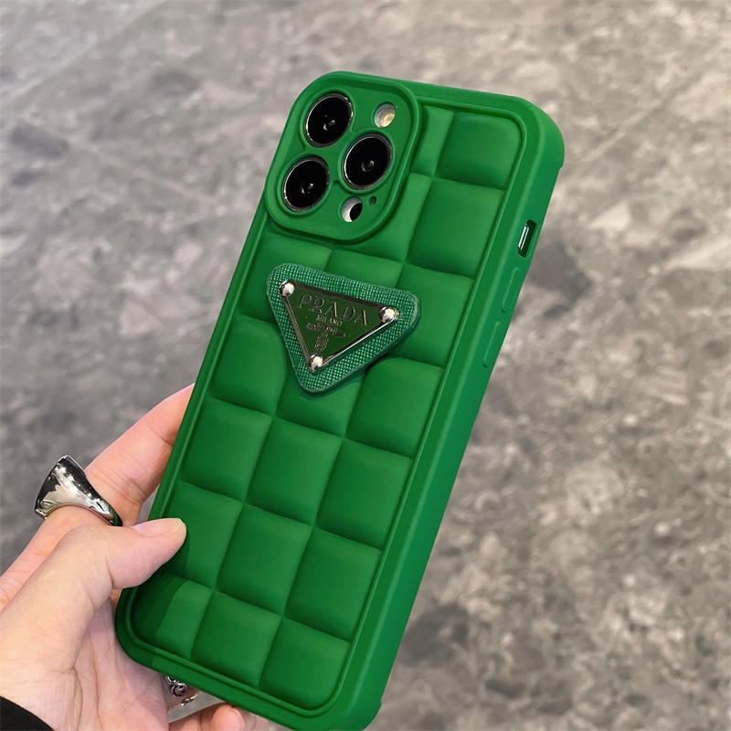 Case Desain Prada Segitiga Persegi Tahan Banting Untuk iPhone 14 13 12 11 Pro X XS MAX XR