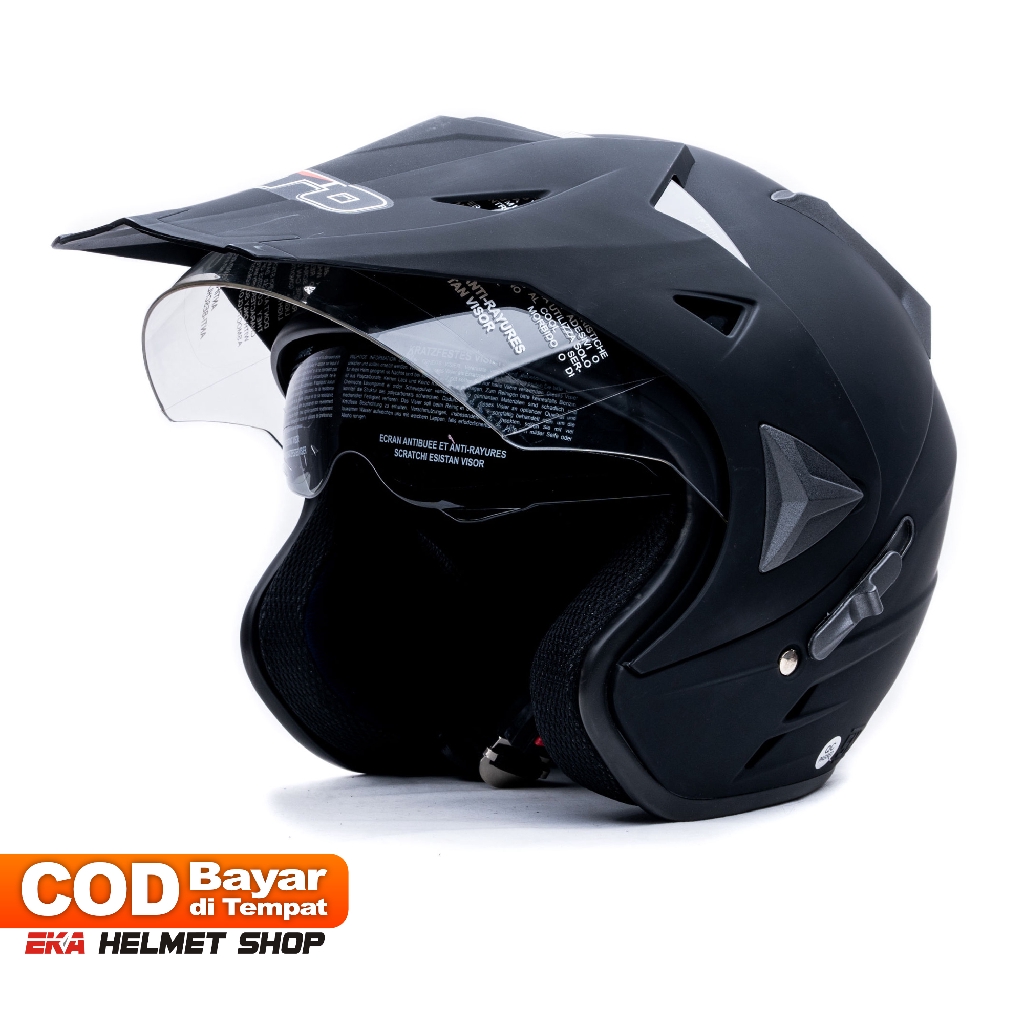 [Helm Dewasa] WTO Helmet Pro-Sight Cross - Polos - Hitam Doff