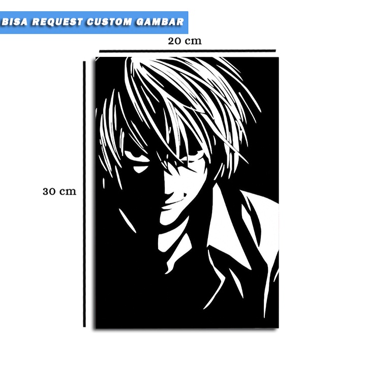 Poster Kayu Anime Death Note/Hiasan Dinding Kayu/Poster Anime Death Note