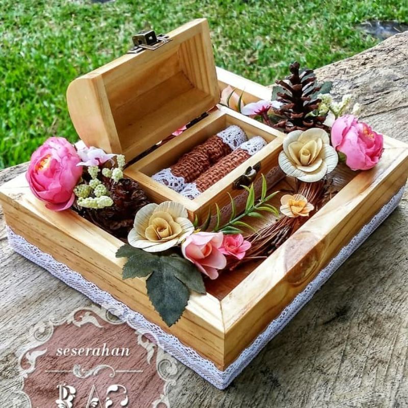 KOTAK  CINCIN MAHAR / KOTAK  SESERAHAN CINCIN KAYU RUSTIC