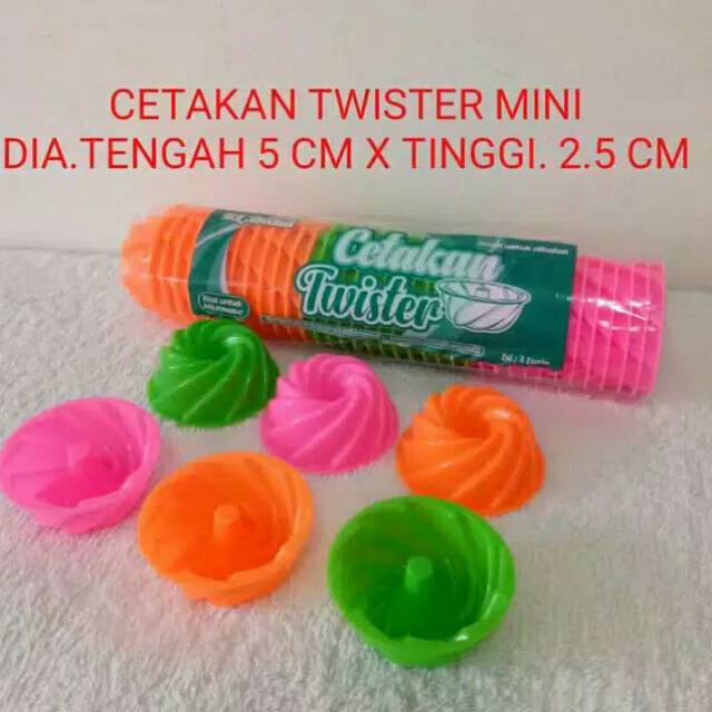 Cetakan Plastik Kue Talam Kukus Puding Agar CUCING TWISTER mini SPIRAL 12 PCS