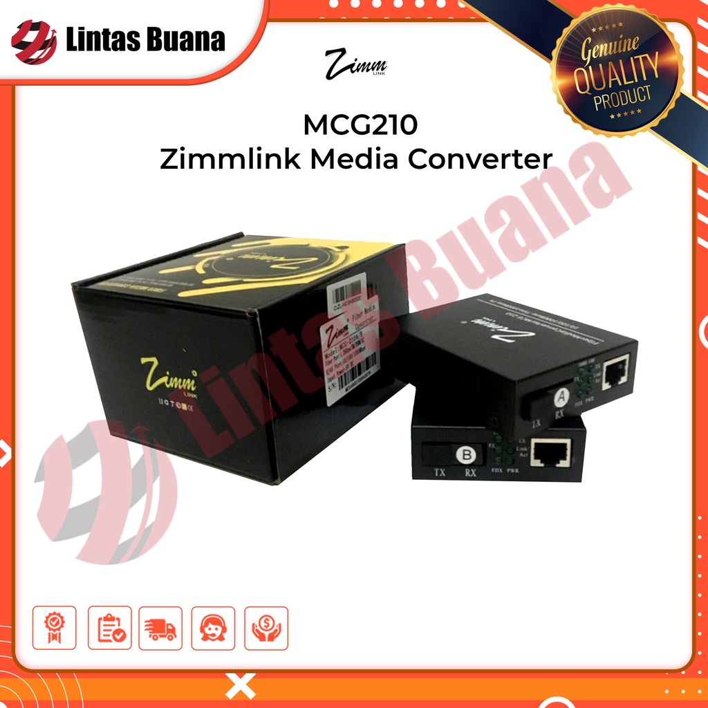 Media Converter Zimmlink Fiber Optic MCG210 AB WDM