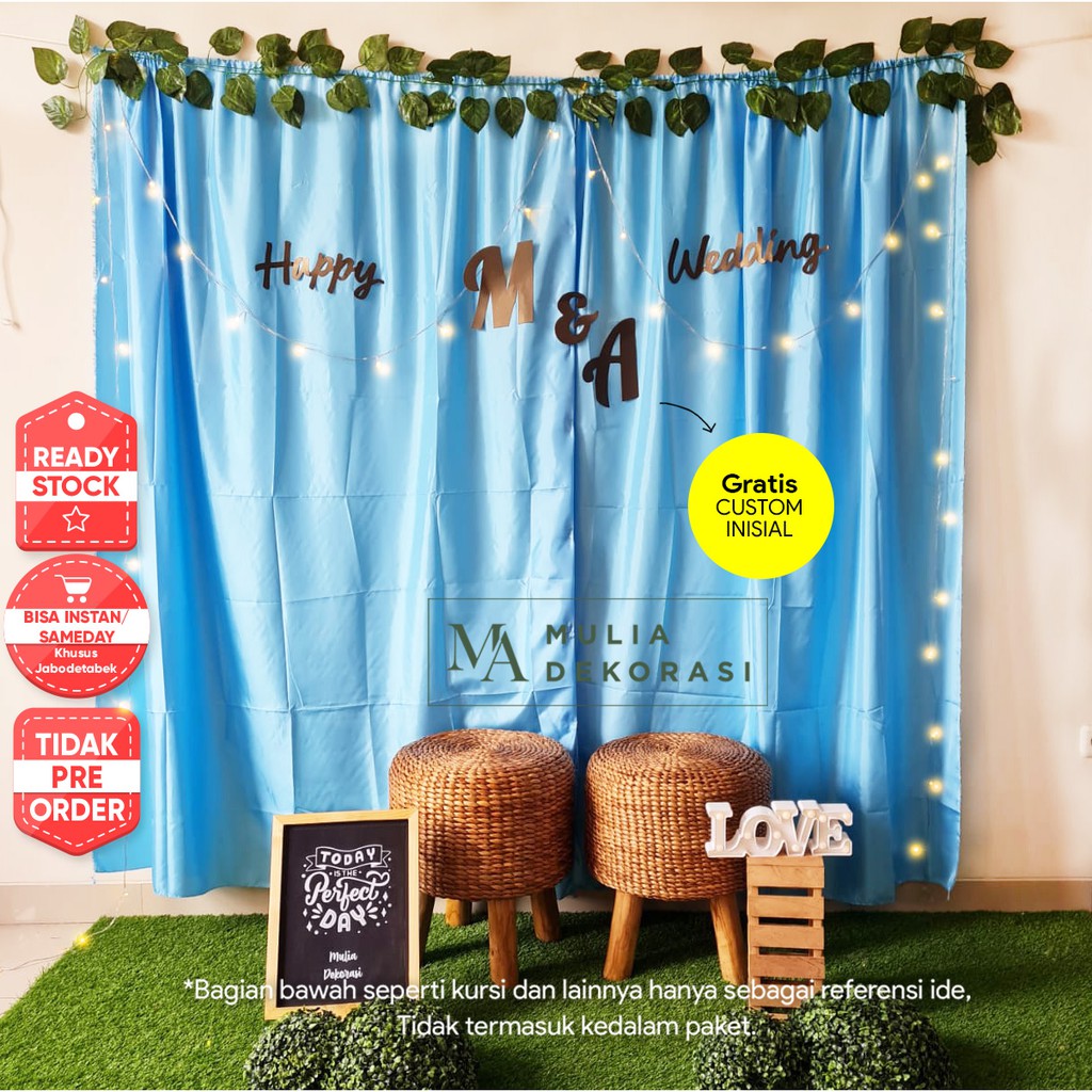 Dekorasi Lamaran Backdrop Nikahan PhotoBooth DIY Akad Nikah Aqiqah Khitan Paket Mulia C